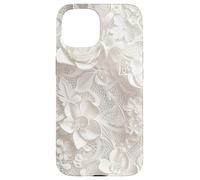 White Lace Elegant Floral Vintage Flower Botanical Design Case for iPhone 15