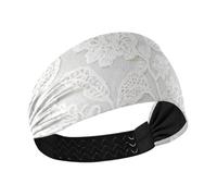 White Lace Flowers Cooling sweat headbands for women Elastic head for Athletic Sports basketball tennis bandas para el cabello de mujer