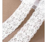 White Lace Ribbon, 5 Yards Lace Trim Ribbon, Width Delicate Crown Ribbons | 2.36 Inch Embroidery Floral Trim for Wedding Dress, Crafts, Sewing, Gift Wrapping and Home Decor