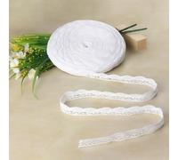 White Lace Ribbon Roll, 2 cm x 30m White Laces, Cotton Fabric Vintage Lace Trim Ribbons Roll for Sewing DIY Crafting Gift Packaging Wrapping Dress Bouquets Wedding Decoration