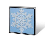 White Lace Small Snowflake Unisex Brooches & Pins Square Lightweight Lapel Badge Jewelry for Clothing Shawl Hat