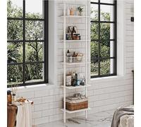 White Ladder Shelving Unit Wooden Wall Leaning Shelf Bookcase Storage Display Uk