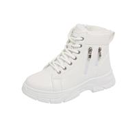 White Ladies Casual Snow Boots with Work Wear Embellishment and Warm Style for Comfort and Cozy Feel Perfect for Winter Fall