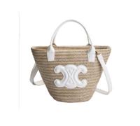 (White) Ladies Straw Tote Bag Ladies Beach Bag Rattan Bag Oversized Beach Bag Black