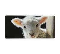 White Lamb Print Gaming Mouse Pad XXL Mousepad Keyboard and Mouse-Pads Desk Mat Office,35.5in X 16 in