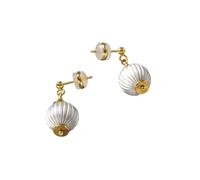 White Lantern Drop Earrings for Women, Elegant Gold-Plated Dangle Earrings, Lightweight Daily/Casual/Party Jewelry Accessories