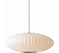 White Lantern Shape Pendant Lighting, Modern Silk Ceiling Hanging Lamp Spherical 1 Light Chandelier Fabric Suspension Lighting Fixtures for Living Room Bedroom Hotel Hall Cafe(Size:A50cm)