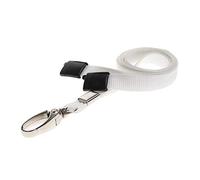White Lanyard for Neck to be use with ID Card Holders from PCL Media Ltd ID Badge Holders and ID Plastic Pockets Neck Strap Lanyard Comes with Metal Lobster Clip and Safety Breakaway