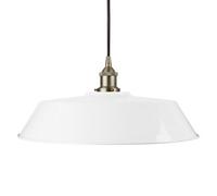 White Large Chancery Painted Dome Pendant Light With Brushed Chrome Lamp Holder And Black Round Cable - Se Home