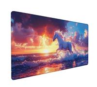 White Large Mouse Mat 1600x800x3mm, Horse Extended Mouse Pad with Stitched Edges, Gaming Mousepad with Soft Smooth Surface, Desk Mat for Desk Accessories and Office Accessories, Gifts for Men 2-1631