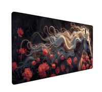 White Large Mouse Mat 700x300x3mm, Horse Extended Mouse Pad with Stitched Edges, Gaming Mousepad with Soft Smooth Surface, Desk Mat for Desk Accessories and Office Accessories, Gifts for Men V-5283