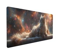 White Large Mouse Mat, Horse Gaming Mouse Pad with Stitched Edges, Extended Mousepad with Non-Slip Rubber Base, Desk Mat for Desk Accessories and Office Accessories, Gifts for Men, 1600x800x3mm Q-2295