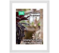 WHITE Large Picture Poster Frame Size 16 X 20 inch, 40.64 X 50.8cm, 406 X 508mm with White mount for Image, Photo, Artwork, or Print Size 12 X 17 inches, 30 X 43cm, 300 X 430mm [WHITE Frame]
