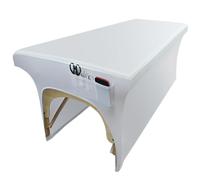 White Lash Bed Cover Wipeable PU Leather Massage Table Cover Waterproof and High Elasticity Spa Bed Cover ,Protective Cover for Eyelash Extension Bed/Salon Massage Bed(6FT,Top Pocket Design)