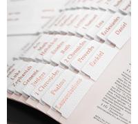 White Leather Bible Tabs, Laminated Bible Tabs for Women Study Bible, Easy to Read and Apply 84 Bible Index Book Tabs in Total (66 Bible Tabs Old and New Testament 18 Blank Tabs) Gold Foil Lettering