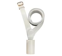 White Leather Flagpole Holder Cross belt, Shoulder Parade Strap for Flag Carrier, Ceremonial Marching Band Drill Team Honour Guard, Adjustable Genuine Leather Pole Holster Sling (Right Shoulder)