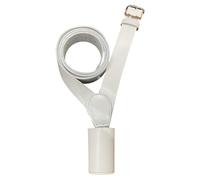 White Leather Flagpole Holder Cross belt, Shoulder Parade Strap for Flag Carrier, Ceremonial Marching Band Drill Team Honour Guard, Adjustable Genuine Leather Pole Holster Sling (Left Shoulder)
