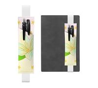 White Leather Pen Holder Bookmark BROLEO Blooming Daffodils Printed Adjustable Elastic Band 8.3-1.8 in Suitable for Most notebooks Diaries