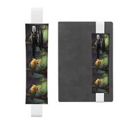 White Leather Pen Holder Bookmark BROLEO Loving Parrots on a Branch Printed Adjustable Elastic Band 8.3-1.8 in Suitable for Most notebooks Diaries