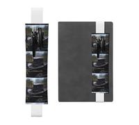 White Leather Pen Holder Bookmark BROLEO Pirate hat in The Wilderness Printed Adjustable Elastic Band 8.3-1.8 in Suitable for Most notebooks Diaries