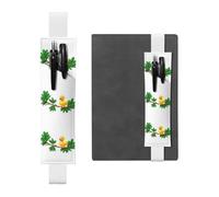 White Leather Pen Holder Bookmark BROLEO Toy Duck on a Tree Branch Printed Adjustable Elastic Band 8.3-1.8 in Suitable for Most notebooks Diaries
