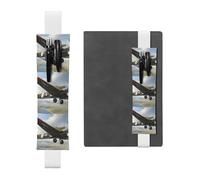 White Leather Pen Holder Bookmark BROLEO World War 2 Aircraft Airplane Printed Adjustable Elastic Band 8.3-1.8 in Suitable for Most notebooks Diaries