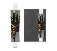 White Leather Pen Holder Bookmark HYTTER Cute Tarantula Spider Printed Adjustable Elastic Band 8.3-1.8 in for notebooks Diaries Manuals Planners