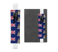 White Leather Pen Holder Bookmark JKIEGOQ Flag of The Cayman Islands Picture Adjustable Elastic Band 8.3-1.8 inch for notebooks Diaries Hardcover Journal