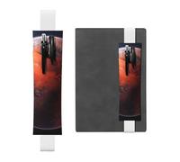White Leather Pen Holder Bookmark JKIEGOQ Mars Planet Picture Adjustable Elastic Band 8.3-1.8 inch for notebooks Diaries Hardcover Journal