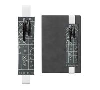 White Leather Pen Holder Bookmark JKIEGOQ Math Geometry Geek Calculus Picture Adjustable Elastic Band 8.3-1.8 inch for notebooks Diaries Hardcover Journal