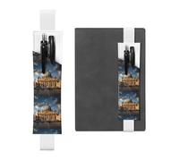 White Leather Pen Holder Bookmark JKIEGOQ St Peter's Basilica Picture Adjustable Elastic Band 8.3-1.8 inch for notebooks Diaries Hardcover Journal