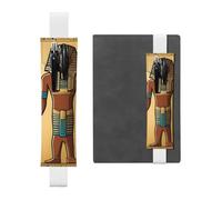 White Leather Pen Holder Bookmark MJHKXLJ Ancient Egypt Tribe Series Pattern Adjustable Elastic Band 8.3-1.8 inch for notebooks Diaries Hardcover Journal