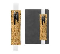 White Leather Pen Holder Bookmark MJHKXLJ Ancient Egypt Tribe Series Pattern Adjustable Elastic Band 8.3-1.8 inch for notebooks Diaries Hardcover Journal