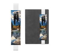 White Leather Pen Holder Bookmark MJHKXLJ Grand Teton National Park Pattern Adjustable Elastic Band 8.3-1.8 inch for notebooks Diaries Hardcover Journal