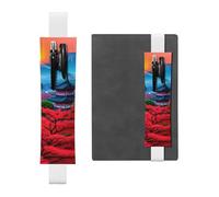 White Leather Pen Holder Bookmark MJHKXLJ Japanese Mount Red Sun Pattern Adjustable Elastic Band 8.3-1.8 inch for notebooks Diaries Hardcover Journal