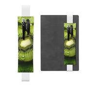 White Leather Pen Holder Bookmark MJHKXLJ Kiwi Fruit Pattern Adjustable Elastic Band 8.3-1.8 inch for notebooks Diaries Hardcover Journal