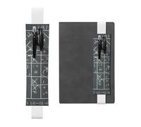 White Leather Pen Holder Bookmark MJHKXLJ Math Geometry Geek Calculus Pattern Adjustable Elastic Band 8.3-1.8 inch for notebooks Diaries Hardcover Journal