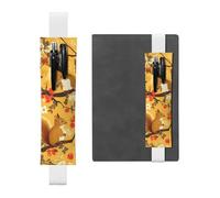 White Leather Pen Holder Bookmark MJHKXLJ Squirrel in The Tree Pattern Adjustable Elastic Band 8.3-1.8 inch for notebooks Diaries Hardcover Journal
