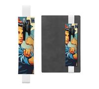 White Leather Pen Holder Bookmark MJHKXLJ We Can Do It Pattern Adjustable Elastic Band 8.3-1.8 inch for notebooks Diaries Hardcover Journal