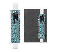 White Leather Pen Holder Bookmark WHJSHOP Christmas Decorative Elements Printing Adjustable Elastic Band 8.3-1.8 inch for notebooks Diaries Hardcover Journal