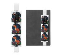 White Leather Pen Holder Bookmark WHJSHOP Dinosaurs in The Starry Sky Prints Adjustable Elastic Band 8.3-1.8 in Suitable for Most notebooks Diaries