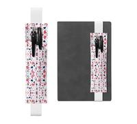 White Leather Pen Holder Bookmark WHJSHOP i Love Gymnastics Printing Adjustable Elastic Band 8.3-1.8 inch for notebooks Diaries Hardcover Journal