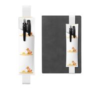 White Leather Pen Holder Bookmark WHJSHOP Little Fox in The Starry Sky Prints Adjustable Elastic Band 8.3-1.8 in Suitable for Most notebooks Diaries