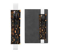 White Leather Pen Holder Bookmark WHJSHOP Night Basketball Printing Adjustable Elastic Band 8.3-1.8 inch for notebooks Diaries Hardcover Journal