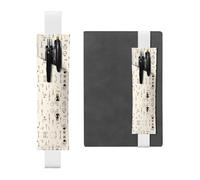 White Leather Pen Holder Bookmark WHJSHOP Paris Eiffel Tower Girl Bicycle Printing Adjustable Elastic Band 8.3-1.8 inch for notebooks Diaries Hardcover Journal