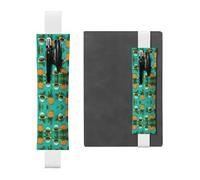 White Leather Pen Holder Bookmark WHJSHOP Pineapple Fruit Sunglasses Sand Beach Printing Adjustable Elastic Band 8.3-1.8 inch for notebooks Diaries Hardcover Journal