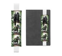 White Leather Pen Holder Bookmark WHJSHOP Poisoned Dinosaur Prints Adjustable Elastic Band 8.3-1.8 in Suitable for Most notebooks Diaries
