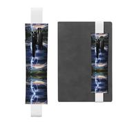 White Leather Pen Holder Bookmark WHJSHOP Sword and Lightning Printing Adjustable Elastic Band 8.3-1.8 inch for notebooks Diaries Hardcover Journal