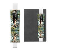White Leather Pen Holder Bookmark WHJSHOP The Birds are Dancing. Printing Adjustable Elastic Band 8.3-1.8 inch for notebooks Diaries Hardcover Journal