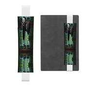 White Leather Pen Holder Bookmark WHJSHOP Three Dinosaurs Printing Adjustable Elastic Band 8.3-1.8 inch for notebooks Diaries Hardcover Journal